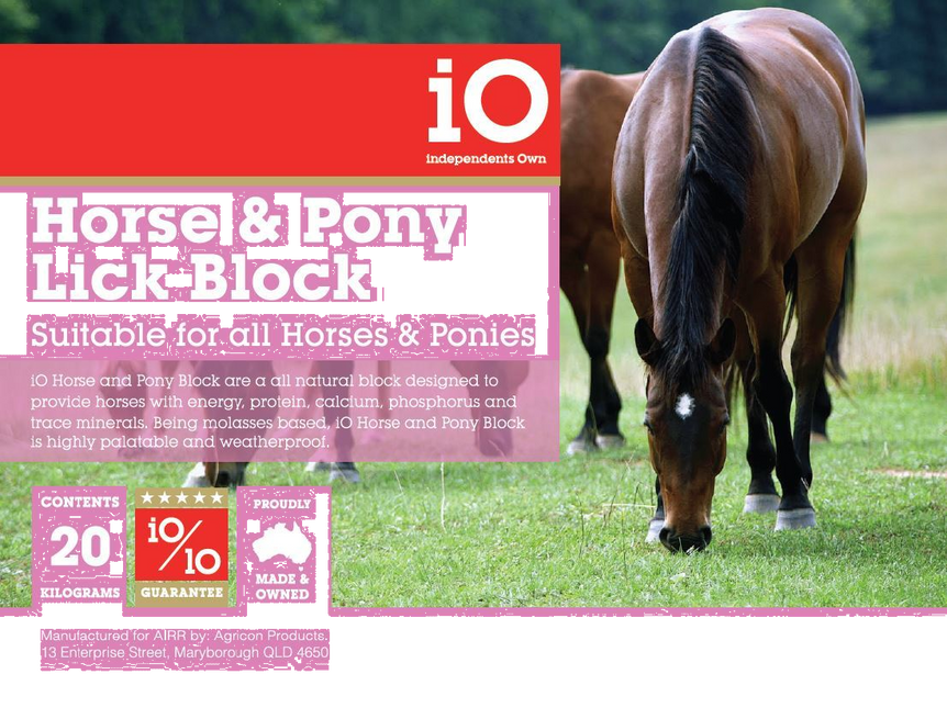 IO HORSE AND PONY BLOCK 20KG