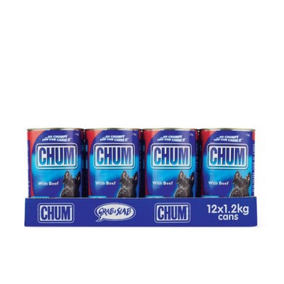 CHUM DOG FOOD BEEF 12 CANS 700G