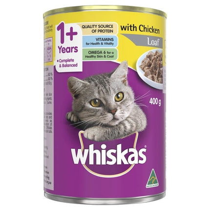 WHISKAS CAT FOOD 400G CAN