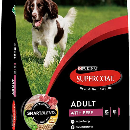 SUPERCOAT DOG FOOD ADULT WITH BEEF 20KG