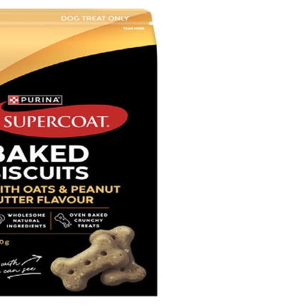 SUPERCOAT BAKED TREATS PEANUT BUTTER & OATS 400G