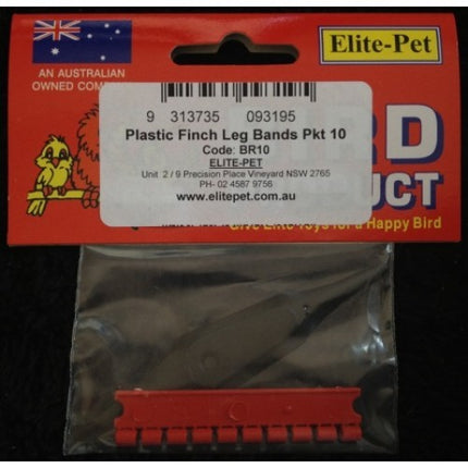 PLASTIC FINCH LEG BANDS 10S (ELITE PET)