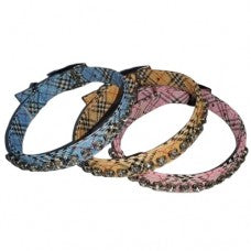 JEWEL CROSS CHECK COLLAR 25CM