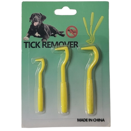 PLASTIC TICK REMOVER PKT 3