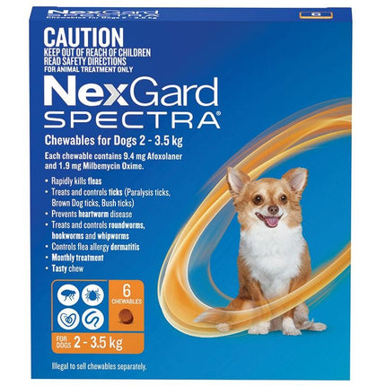 NEXGARD SPECTRA DOG 2-3.5KG 6PK