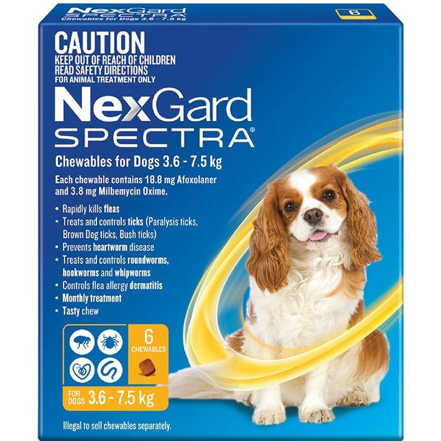 NEXGARD SPECTRA DOGS 3.6-7.5KG 6PK