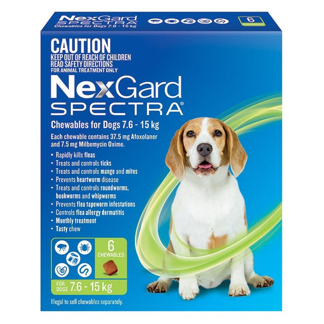 NEXGARD SPECTRA DOGS 7.6-15KG 6PK