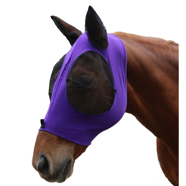 KOOL MASTER LYCRA PULL ON FLY MASK FULL PURPLE/BLACK