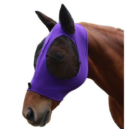 KOOL MASTER LYCRA PULL ON FLY MASK PONY PURPLE/BLACK
