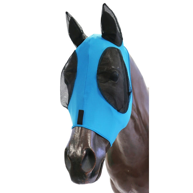 KOOL MASTER LYCRA PULL ON FLY MASK PONY TURQUOISE/BLACK