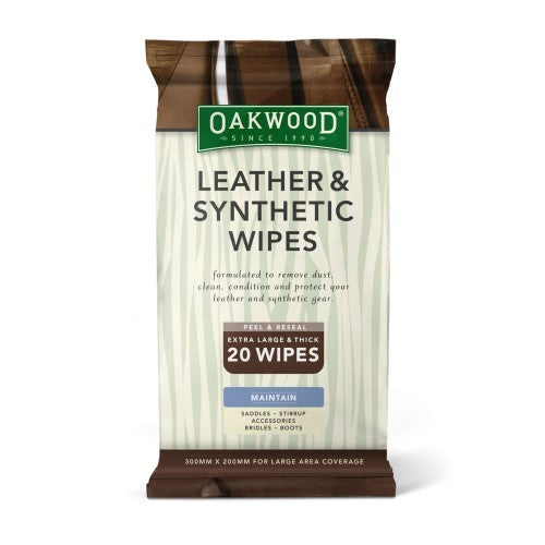 OAKWOOD LEATHER AND SYNTHETIC WIPES 20PACK