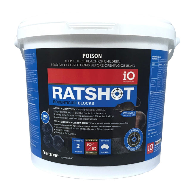 IO RATSHOT BLOCKS 2KG BLUE DIFENACOUM
