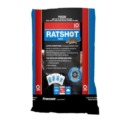 IO RATSHOT PASTE 240GM BLUE DIFENACOUM