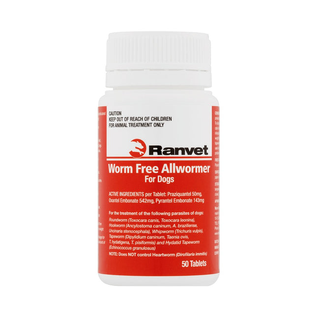 RANVET ALL WORMER SMALL DOG 1TAB 10KG