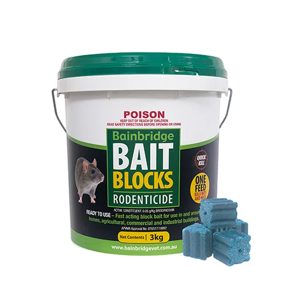 BAINBRIDGE RODENT BAIT BLOCKS 3KG