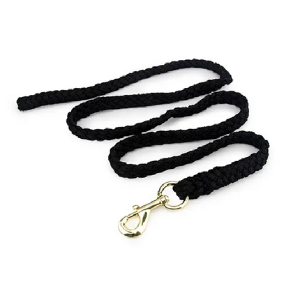 LEAD ROPE WITH BRASS SNAP 2M - BLACK