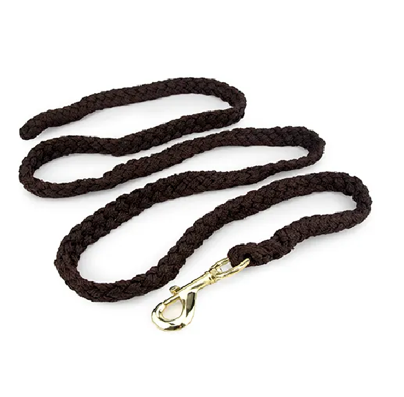 LEAD ROPE WITH BRASS SNAP 2M - BROWN