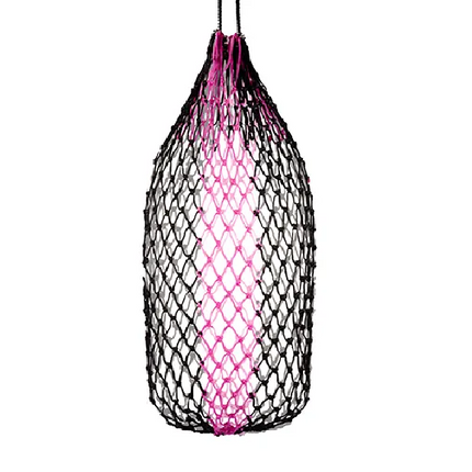 HAY NET SLOW FEEDER - 90CM 5CM BLACK AND PINK