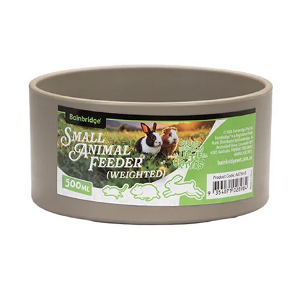 SMALL ANIMAL FEEDER BOWL - ROUND BROWN