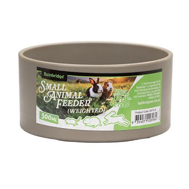 SMALL ANIMAL FEEDER BOWL - ROUND BROWN