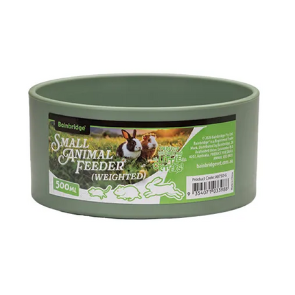 SMALL ANIMAL FEEDER BOWL - ROUND GREEN
