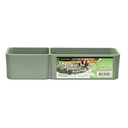 SMALL ANIMAL FEEDER BOWL DOUBLE - RECTANGULAR GREEN